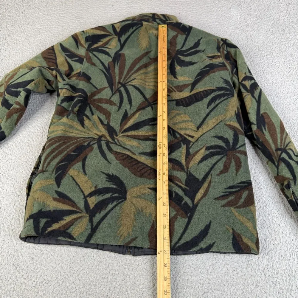 O'NEILL Camo Jacket Men Medium Green Fleece Reversible Insulated Full Zip Surfer